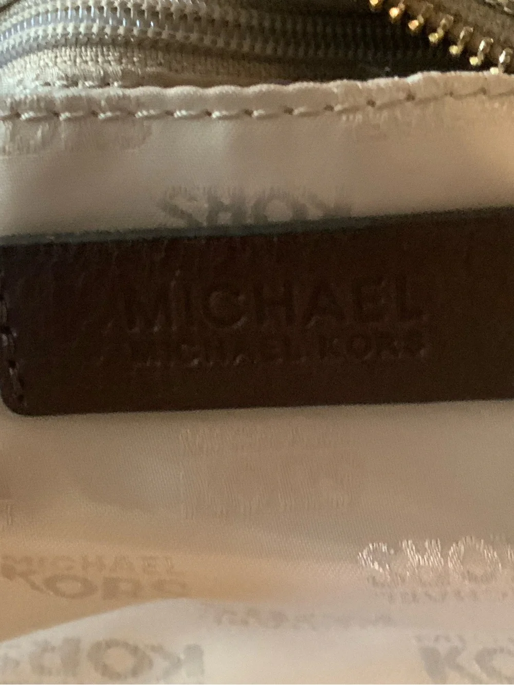 Michael Kors Brown Logo Canvas Duffel with Gold Hardware